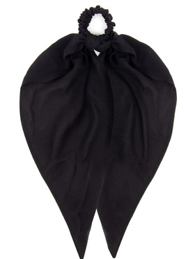 Резинка для волос с платком черного цвета из шелка