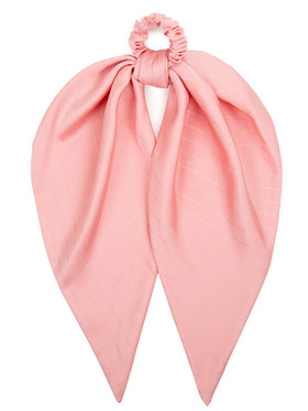 Резинка для волос с платком розового цвета, принт полоска