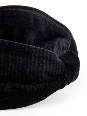 Ободок базовый черного цвета из бархата