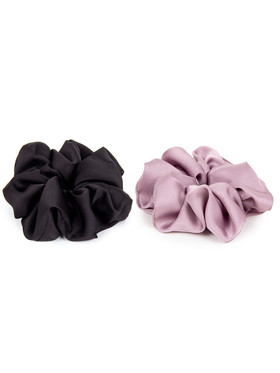 Комплект резинок для волос лилового и черного цвета 2 шт.