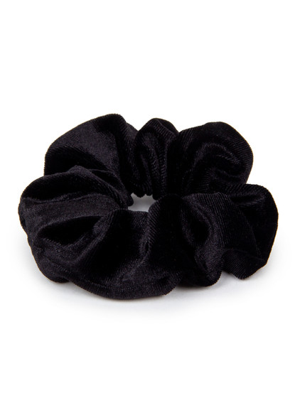 Комплект аксессуаров резинка и ободок черного цвета из бархата