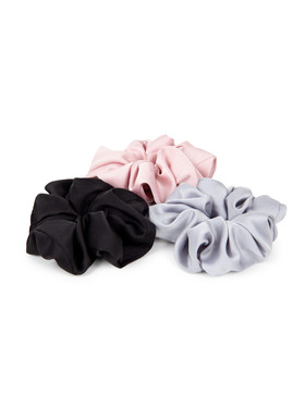 Комплект резинок для волос серого, черного, пыльно-розового цвета