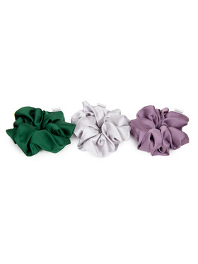 Комплект резинок для волос лилового, зеленого, светло-серого цвета
