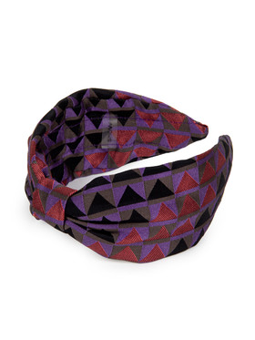 Ободок базовый фиолетового цвета, принт геометрический