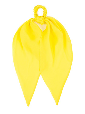 Резинка для волос с платком желтого цвета из шелка
