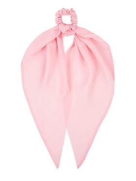 Резинка для волос с платком светло-розового цвета из шелка